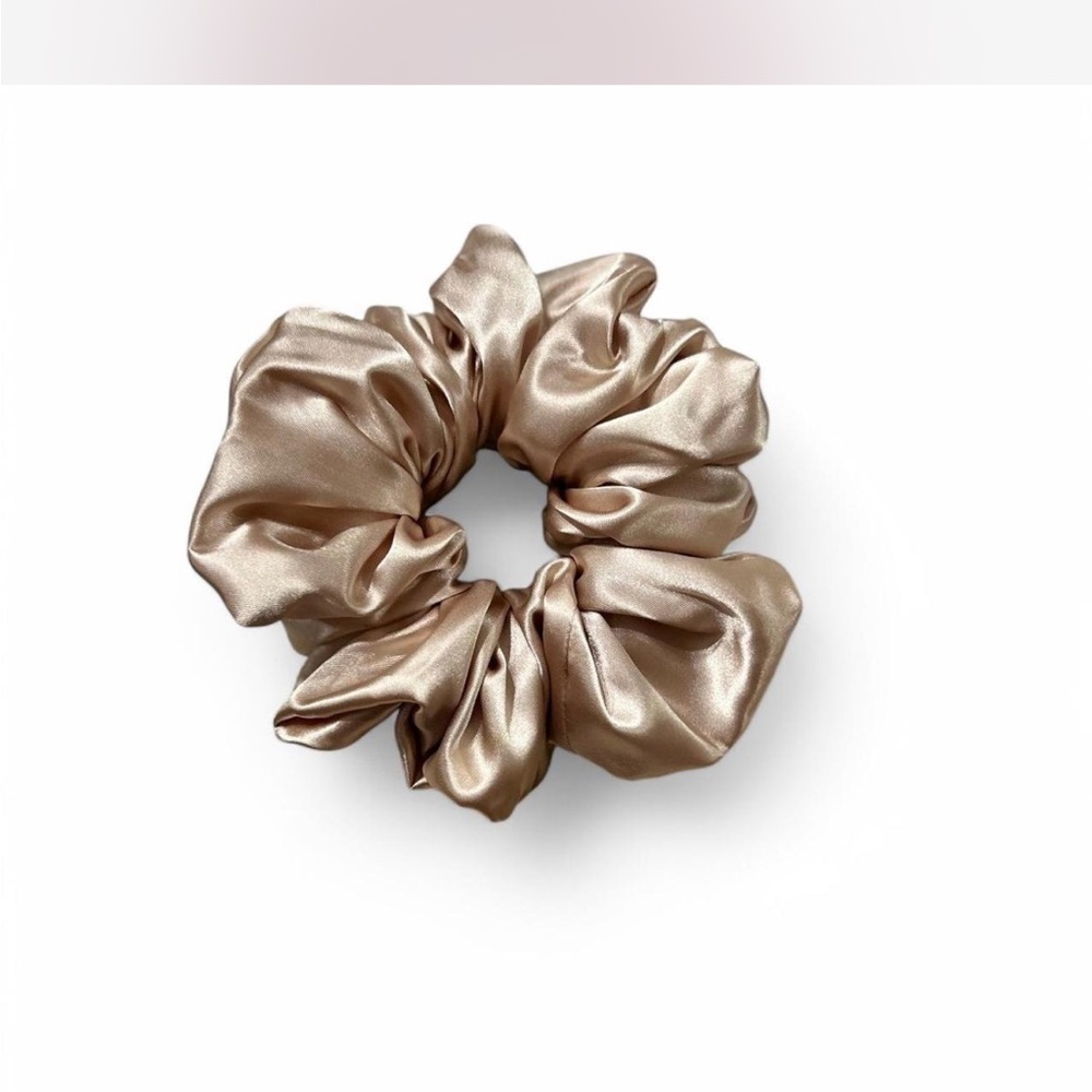 Handmade Silk Scrunchie Bundle - Purple, Gold, Tan - Picture 3 of 5